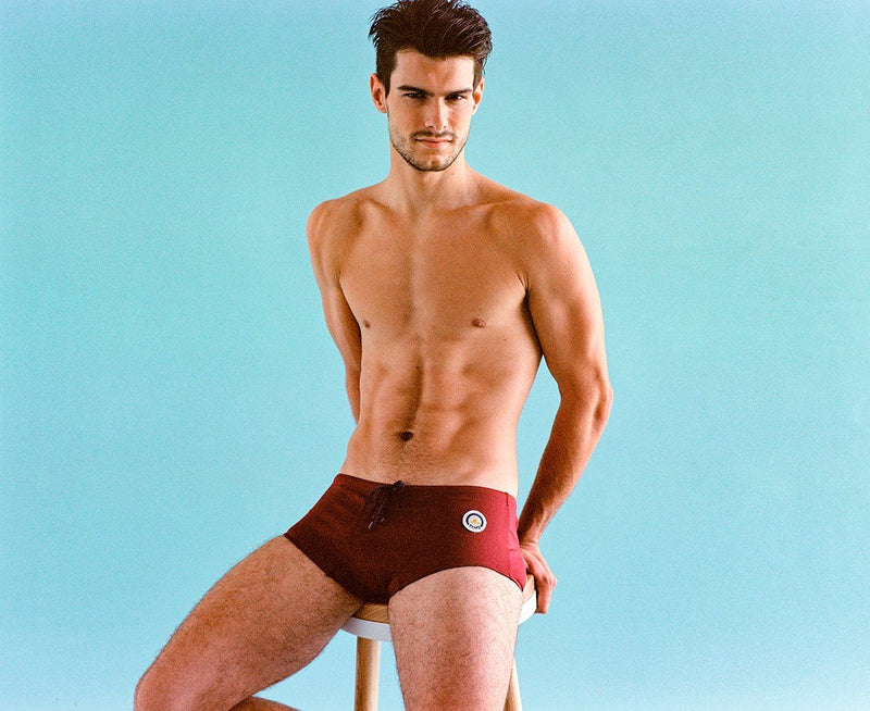 TIMO SQUARE CUT MAROON TIMO TRUNKS 